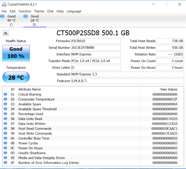 Đánh giá SSD Crucial P2 NVMe  (500GB)
